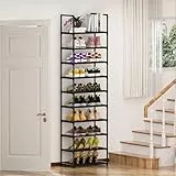 OYREL Schuhregal 10 Ebenen Platz Sparen, Schuh-Organizer Große Kapazität für 20-25 Paar Schuhe, Metall Schuhschrank hoch Schmal,für Flur, Wohnzimmer, Schlafzimmer