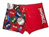 LEGO Ninjago Badehose Badeboxer mit elastischem Bund Kordelzug rot (as3, Numeric, Numeric_104, Regular)