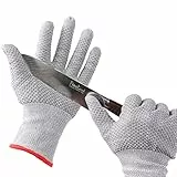 HPHST Schnittfeste Handschuhe für Herren und Damen, Arbeitshandschuhe im Wabendesign A5 Schutzhandschuh Schnittsichere Montage Handschuhe Gartenhandschuhe 1 Paar Grau Größe: 9/ L