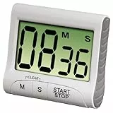 Xavax Digitaler Küchentimer (Eieruhr mit Timer- und Stopp-Uhr-Funktion, Befestigung via Magnet, Clip, Hänger oder Aufsteller, batteriebetriebener Kurzzeitmesser) weiß