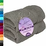 Lashuma Handtuchset flauschig Grau - Dunkel, Linz 2X Pool Handtuch Männer 50x100 cm