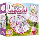 YOTOY Einhorn Wurfspiel Dartscheibe für Kinder Tier Dartspiel mit Dartscheibe Wurfspiel Suchspiel Dart Brettspiele Cornhole Geschenk für 3-8 Jahre Mädchen Junge Spielzeug