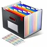 ThinkTex Dokumentenmappe A4, 12 Fächern Sortiermappe Fächermappe Datei Organizer, Aufrecht und oben offen, ordner a4, Akkordeon Ordner Tragbar Sortiermappe für Zuhause oder Büro Dokumente