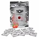 TOP Kondome 40 Stück Packung, Erdbeere, natürlich und gefühlsecht, aus Latex, mit Reservoir, Durchmesser 53 mm, für Männer