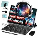 TECLAST P50Case Tablet 11 Zoll Android 15 Tablets mit Tastatur und Stift, Octa Core T7200 Gaming Tablet, 12GB+128GB(2TB TF), 1920x1200, 7000mAh, 13MP KI Kamera, 5G WiFi, Widevine L1, GPS (10-Zubehör)