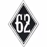 EXPRESS-STICKEREI Biker Patches 62 MC Motorradclub Aufnäher Biker Rankpatch Motorradclub Sticker für alle Stoffe Applikation 75x50mm - 1 Stück