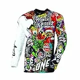 O'NEAL | Motocross Langarm-Shirt | MX Enduro Motorrad | Schnell trocknendes und leichtes Performance-Material, kragenloses Design | Mayhem Jersey Crank | Erwachsene | Schwarz Multi | Größe M