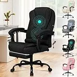 ALFORDSON Chair Bürostuhl, Computer-Schreibtischstuhl, Gaming-Drehstuhl für Computer-Arbeitstisch, ergonomisches Hochlehnerkissen, Lordosenstütze mit Rollen, Leinen, Schwarz