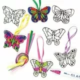 Baker Ross ET815 Ross Suncatcher-Fensterdeko „Schmetterling“ aus Acrylglas zum Basteln und Aufhängen für Kinder ideal für Frühling - 12 Stück