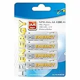 HEITECH 4er Pack NIMH-Akku, Mingnon/AA / HR06 1200 mAh Wiederaufladbare Batterie mit geringer Selbstentladung - Akku für Geräte mit hohem Stromverbrauch