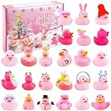 Adventskalender Enten 2025, Adventskalender 2025 für Kinder, 24 Tage Ente Weihnachts Advents kalender Baby Weihnachts Gummienten Badespielzeug für kleinkind, Jungen, Mädchen, Kinder Geschenke