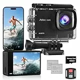 Camlance Action Cam Wasserdicht 4K60FPS mit 128GB Karte,131FT Unterwasserkamera 8X Zoom,WiFi Helmkamera 48MP, Stabilisierte Actionkameras mit Fernbedienung,2 * 1350 Batterien