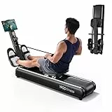 YPOO Rudergerät für Zuhause Klappbar, Magnetisches Rudergerät Leise, 16 Widerstandsstufen, mit Exklusiver APP& LCD-Datenanzeige, Doppel-Slide-Rails Stabilität, Belastbar bis 160kg, Einfacher Aufbau