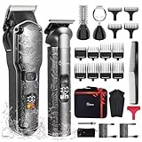 Hatteker Haarschneidemaschine Profi Bartschneider Barttrimmer Haartrimmer Herren T-Klinge Trimmer Rasierer Herren Elektrisch Körperhaartrimmer