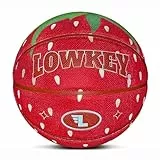 Lowkey Erdbeer Basketball Indoor & Outdoor Größe 7 | Strawberry Design Basketball | Anti-Rutsch Beschichtung & Erstklassiger Grip Ball Im Erdbeer Design