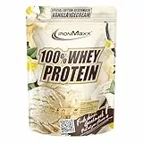 IronMaxx 100% Whey Protein Pulver 500g - Vanilla Ice Cream | Cremiger Eiweißshake mit BCAAs & EAAs | High Protein, Low Carb & zuckerarm | Ideal für Muskelaufbau & Fitness