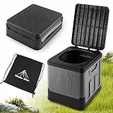 Diealles Shine Campingtoilette Faltbar, Tragbare Mobile Toilette, Notfall Camping WC, Notfall Toilette für Garten Outdoor Camping, Grau