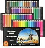 Shuttle Art 172 Buntstifte Set, perfekte Buntstifte für Erwachsene, Kinder und Künstler zum Färben, Malen und Skizzieren, Malstifte auf Weichwachsbasis, Holzstifte, Buntstifte Kinder