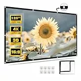 120 Zoll Leinwand Beamer Leinwand für Ultimatives Heimkinoerlebnis - Hochwertige hochauflösende helle Faltbare verdickte und tragbare Leinwand, geeignet für Zuhause, Büro, Schule und Outdoor