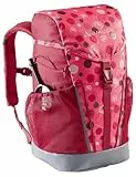 VAUDE Kinderrucksack Mädchen Puck - komfortabler Wanderrucksack Kinder 10L, Wetterfester Schulrucksack mit Regenhülle & Lupe, viel Stauraum, bright pink/cranberry,Einheitsgröße