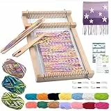 MKLG DIY Holz Webrahmen Kinder Set, Webrahmen für Kinder ab 4 6 8 12 Jahre, Geschenk Mädchen Bastelset 4 Jahre, 29 * 19cm
