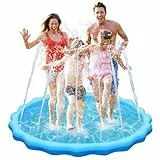 LOVICVKEM 170CM Wasserspielzeug Baby Pool Pad Sprinkler Wasser-Spielmatte Sprinkler Kinder Anti-Rutsch,PVC-Spritz pad,Wasserspielzeug Kinder Play Matte Sommer Outdoor Garten Spielzeug für Baby Party