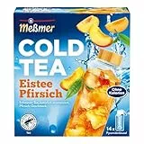 Meßmer Cold Tea Eistee Pfirsich | Für die Wasserflasche | ohne Zucker | ohne Kalorien | Alternative zu zuckerhaltigen Getränken wie Limonade oder Saft | 14 Pyramidenbeutel