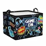 Clastyle Spiel Kinder Wäschekorb mit Henkel Faltbar Kleidung Spielzeug Aufbewahrungskorb Jungen Mädchen Aufbewahrungsbox für Babyzimmer Bad, Schwarz, 40x30x30 cm