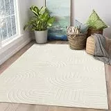 WONGS BEDDING Teppich Wohnzimmer, 80x150cm Weich Flauschiger Wohnzimmerteppich rutschfest Waschbarer Kurzflor Carpet Hoch-Tief 3D Effekt Teppiche Schlafzimmer für Küche Esszimmer Kinderzimmer