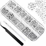 1440pcs 6 Größen Kristall Strasssteine nageldesign Kristallrhinestones, Flache Rückseite Gems,Transparenter Strass mit Pinzette und Aufbewahrungsboxen, Für Nagel, Bekleidung, DIY