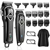 GLAKER Haarschneidemaschine für Herren + Haarschneider Kit, Akku-Friseur Professionelles Haarschneidemaschine Haarschneide-Set Bartschneider für Männer Frauen Kinder, Fading Clippers mit 13 Guards