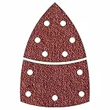 wolfcraft Haft-Schleifblätter Dreieck 95 mm, Korn 240, 10 Stück - Korund Schleifblatt-Set für Delta- und Multischleifer, Holz & Metall, gelocht, 5620000