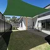 Ankuka Sonnensegel Wasserdicht 2x3m Dunkelgrün Sonnensegel Rechteckig mit Seile 98% UV Schutz Geeignet für Garten Terrasse und Camping
