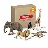 SCHLEICH WILD Life | Wildtiere Set 72286 mit Löwe, Giraffe, Krokodil, AFFE und Elefant | Zoo Spielzeug für Mädchen und Jungen ab 3 Jahren | 5-teiliges Figuren Set | exklusiv bei Amazon