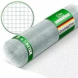 Drahtgitter feinmaschig - Maschenweite 6,3 mm - verzinkt - 100cm Höhe x 5m Länge - Rolle extra lang - Metallgitter als Volierendraht, Kaninchendraht, Wühlmausgitter für Hochbeet im Garten