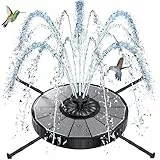 SZMP 3.5W Solar Springbrunnen für Außen mit Rotierende Stange, 2026 Upgrade Glas Solar Teichpumpe, Verstellbare Wasserhöhe, Solarbrunnen mit 8 Effekte Solar Schwimmender Solarpumpe für Garten, Teich