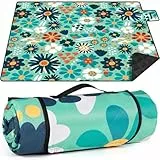 GLOSKIN Picknickdecke, 200 × 200 cm Picknickdecke Wasserdicht, Tragbare Waschbare Stranddecke, Campingdecke im Freien, Geeignet für Outdoor, Barbecue, Picknick, Strand, Reisebereich Campingdecke