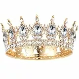 1 Stück Krone Damen Mädchen Kristall Tiara Prinzessin Tiara Kristall Krone Damen Vintage Tiara Krone für Frauen Glitzernde Braut Diadem Haarschmuck für Brautkrone,Hochzeit,Abschlussball Party-A