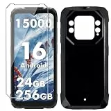Xiangyun Handyhülle für Blackview Rock 1 Hülle mit 1 stück Gehärtetem Glas Protection Schutzfolien, Schwarz Silikon Soft Crystal Black Kratzfest TPU Schutzhülle Case (6.56')