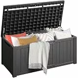 DWVO Gartenbox|450 Liter 142.1x67.6x60cm|Auflagenbox Aufbewahrungsbox Garten Kissenbox Outdoor Gartentruhe |Wasserdicht Gasdruckfeder|Für Sitzauflagen Gartengeräte & Kinderspielzeug|Schwarz