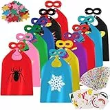 vamei Superhelden Kostüm Kinder Superhelden Umhang mit Masken DIY Umhang Helden Rollenspiel Geburtstag Gastgeschenk Superhelden Cape Helden Party Halloween Fasching Karneval Kostüm für Jungen Mädchen