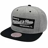 Mitchell & Ness 2 Tone Box Logo - Flat Visor Snapback Basecap, Grey-Black
