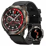 KOSPET TANK T3 Ultra 2 Smartwatch Herren mit GPS,60+ Tage Akku, 1.43' AMOLED, 5ATM Wasserdicht,Bluetooth-Anrufe, KI-Sprachassistent,24/7 Herzfrequenz, Schrittzähler(Schwarz)