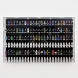 icuanuty Acrylglas Acryl Vitrine zum Zusammenstecken Bausatz für 150 Minifiguren, 6 Ebenen Wand-Schaukasten staubdicht, kompatibel mit Lego Figuren Schwarz, 76x6,5x48cm(Nur Display Case,Kein Modell)