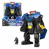 Fisher-Price Imaginext DC Super Friends Batman Flug-Mech mit Lichtern, Soundeffekten und Bewegungs sowie Einer ca. 7 cm großen Actionfigur, ca. 37 cm großes Spielzeug mit Starter und Scheiben, JDL03