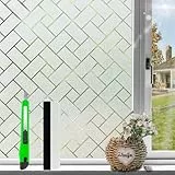 HOMTOL Milchglasfolie Fensterfolie Blickdicht, 30x200cm Folie Fenster Sichtschutz Fenster, Sichtschutzfolie Fenster Innen, Statische Fensterfolie ohne Kleber, Sichtschutzfolie Anti-UV Für Büro