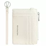 BOSTANTEN Geldbörse Damen Klein, PU Leder Kreditkartenetui RFID Schutz Geldbeutel Damen Kartenetui mit Münzfach, Mini Frauen Portemonnaie Kartenhalter Slim Wallet(Beige)