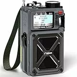 Greadio Tragbares DAB/DAB+/FM-Solarradio mit Bluetooth 5.3, Taschenlampe, Handkurbel, Notfall-Radio zum Aufziehen, 4000 mAh wiederaufladbarer Akku mit SOS, USB, SD-Karte, Kopfhöreranschluss, weißes