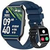 ZOSKVEE Smartwatch für Damen Herren, Fitnesstracker 2 Zoll Touch-Farbdisplay mit Telefonfunktion, Armbanduhr Blutdruckmessung Herzfrequenz Schlafmonitor SpO2, Sportuhr Schrittzähler für Android iOS