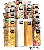 GoMaihe Vorratsdosen 16 Set, Aufbewahrungsbox Küche Luftdicht Behälter aus Plastik Mit Deckel, Vorratsgläser zur Aufbewahrung von Nudeln, Müsli, Reis, Mehl, und für Futter Haustiere